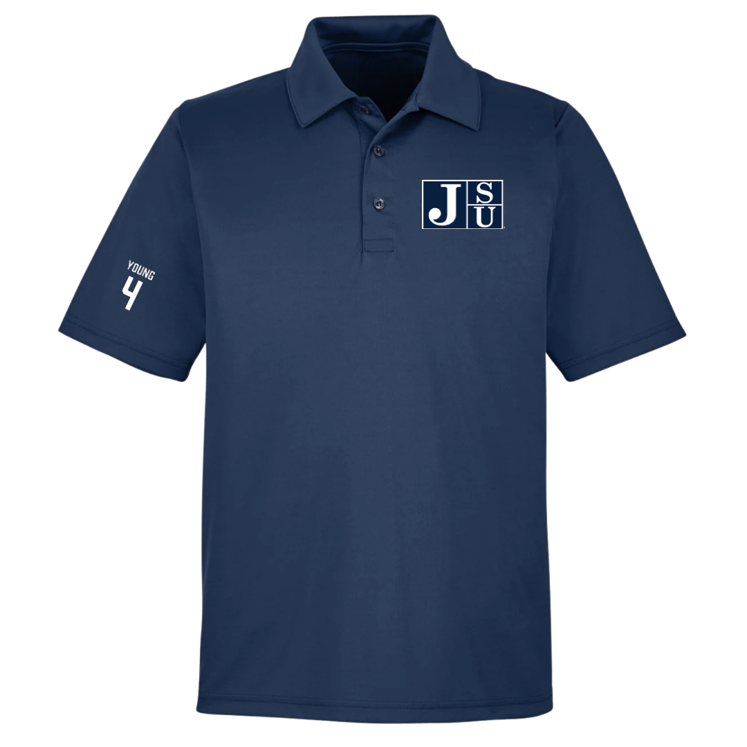 Jackson State University Basketball (M) Navy Polo - #4 Coltie Young