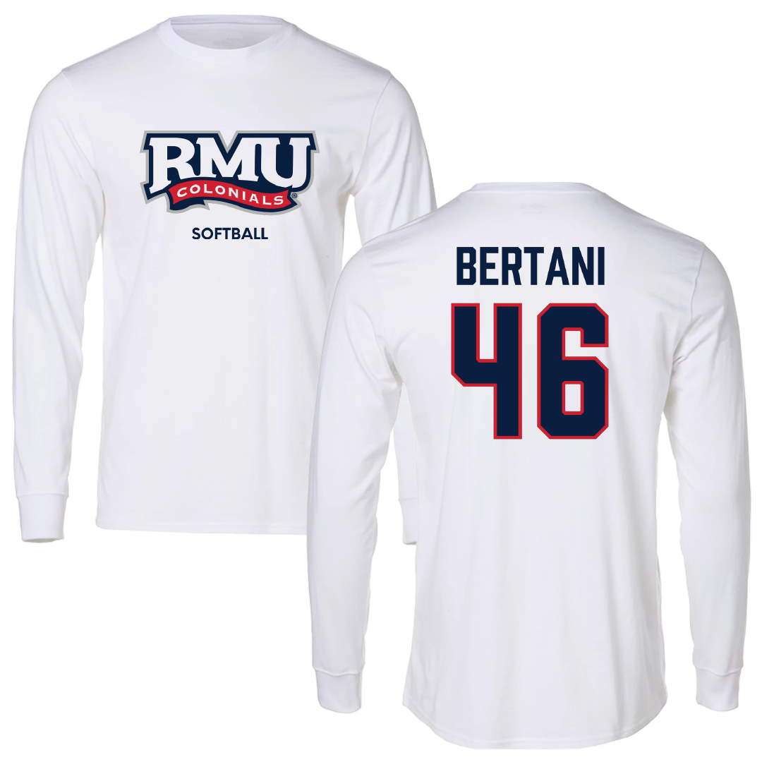 Robert Morris University Softball White Mascot Performance Long Sleeve - #46 Bailee Bertani