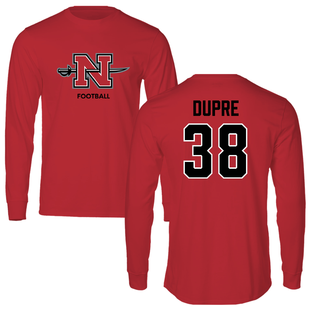 Nicholls State University Football Red Mascot Performance Long Sleeve - #38 Kylan Dupre