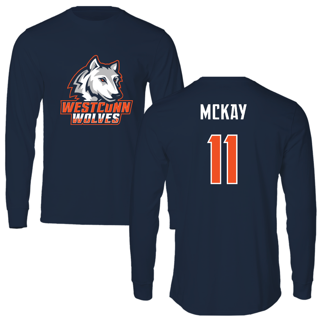 Western Connecticut State University Softball Navy Wolves Long Sleeve - #11 Brianne McKay