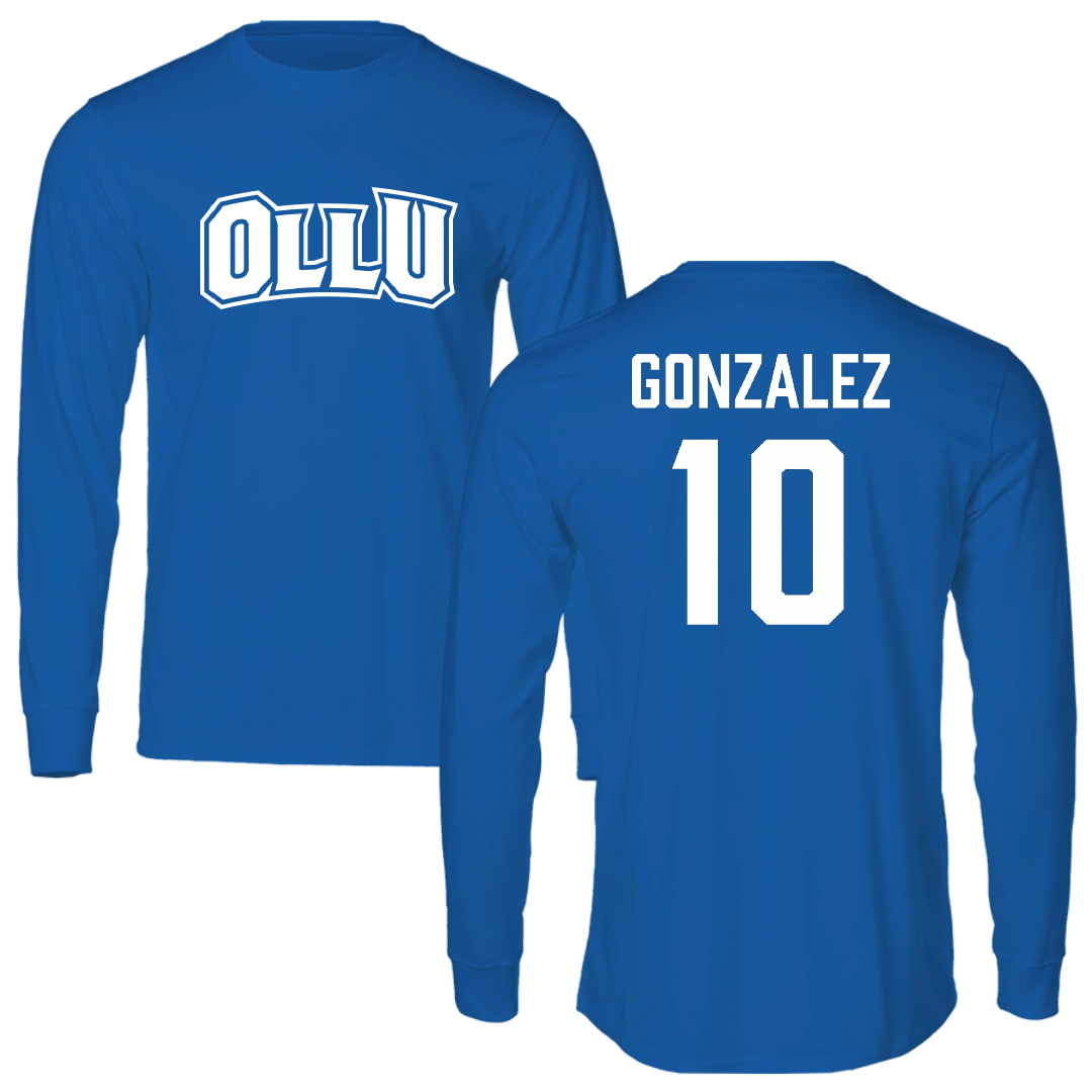 Our Lady of the Lake University Basketball (M) Blue OLLU Long Sleeve - #10 Matthew Gonzalez