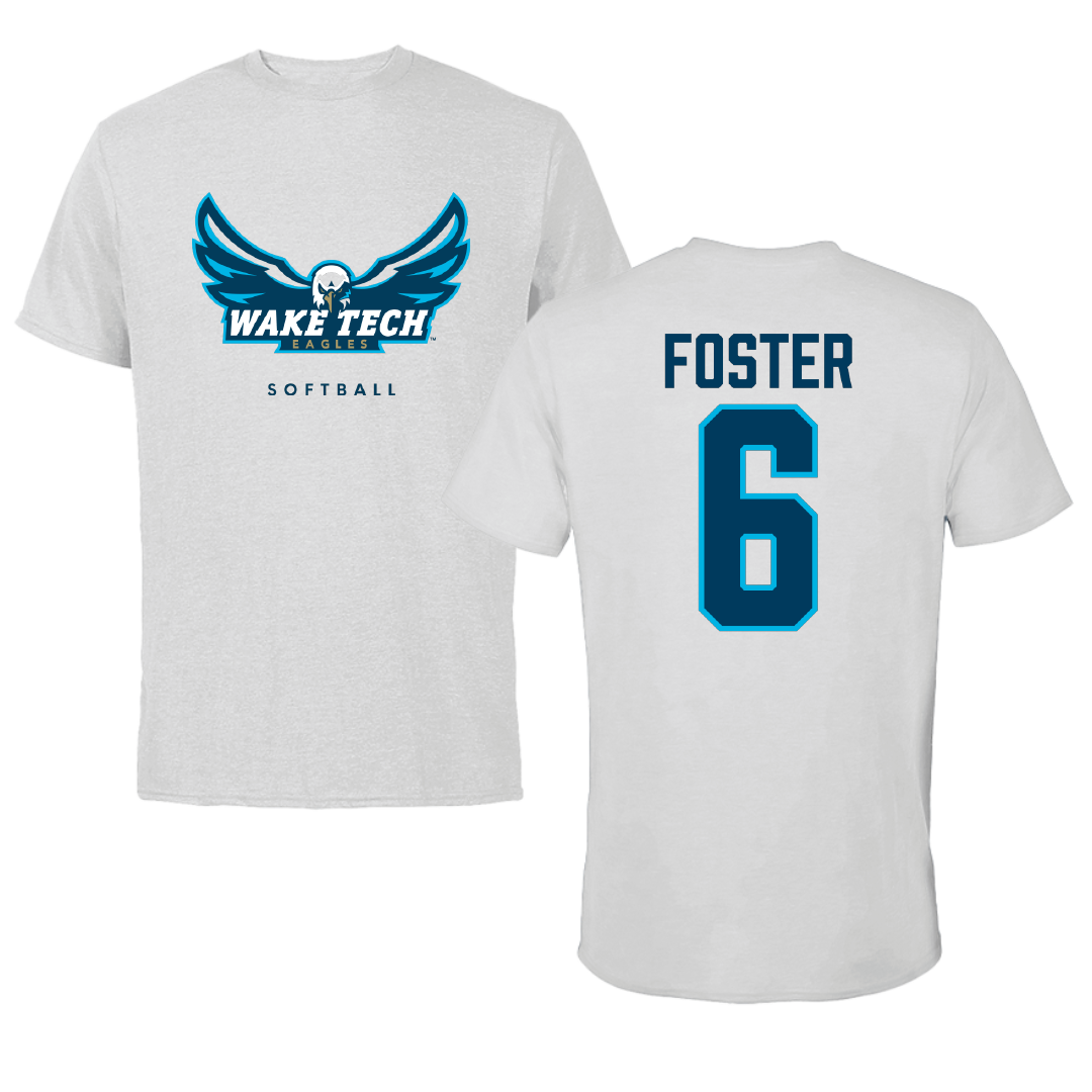 Wake Tech Community College Softball Light Gray Tee - #6 Brianne Foster