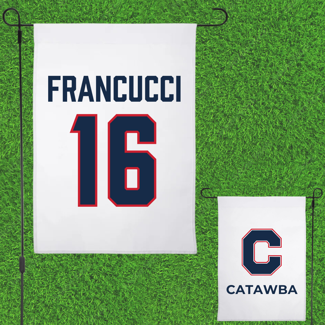 Catawba College Soccer White Garden Flag - #16 Fabio Francucci
