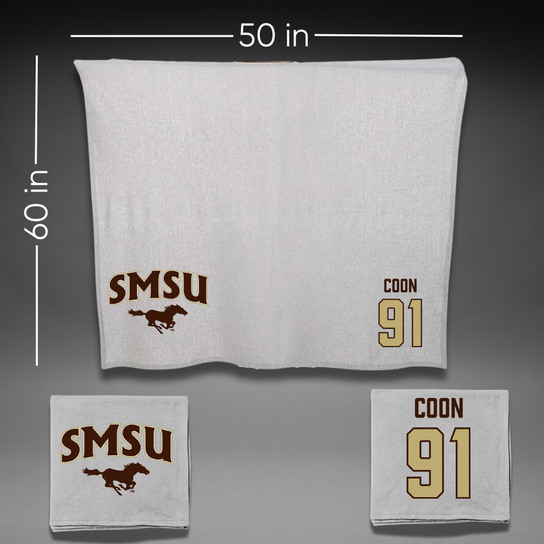 Southwest Minnesota State University Football Gray Blanket - #91 Dakota Coon