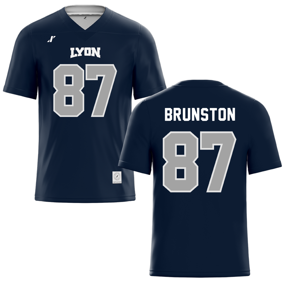 Lyon College Navy Football Jersey - #87 Thomas Brunston