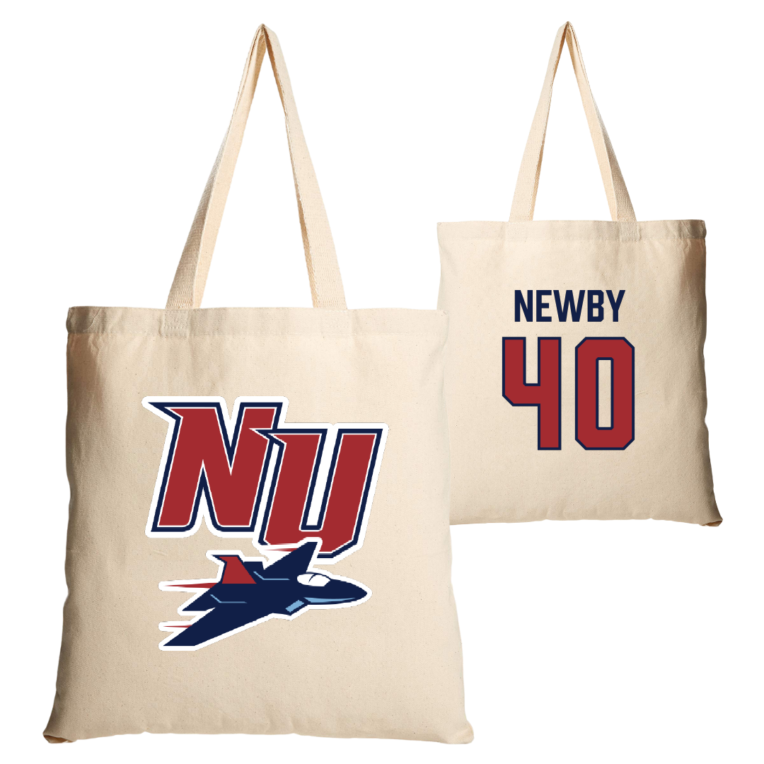Newman University Baseball Tan Canvas Tote Bag - #40 Trevor Newby