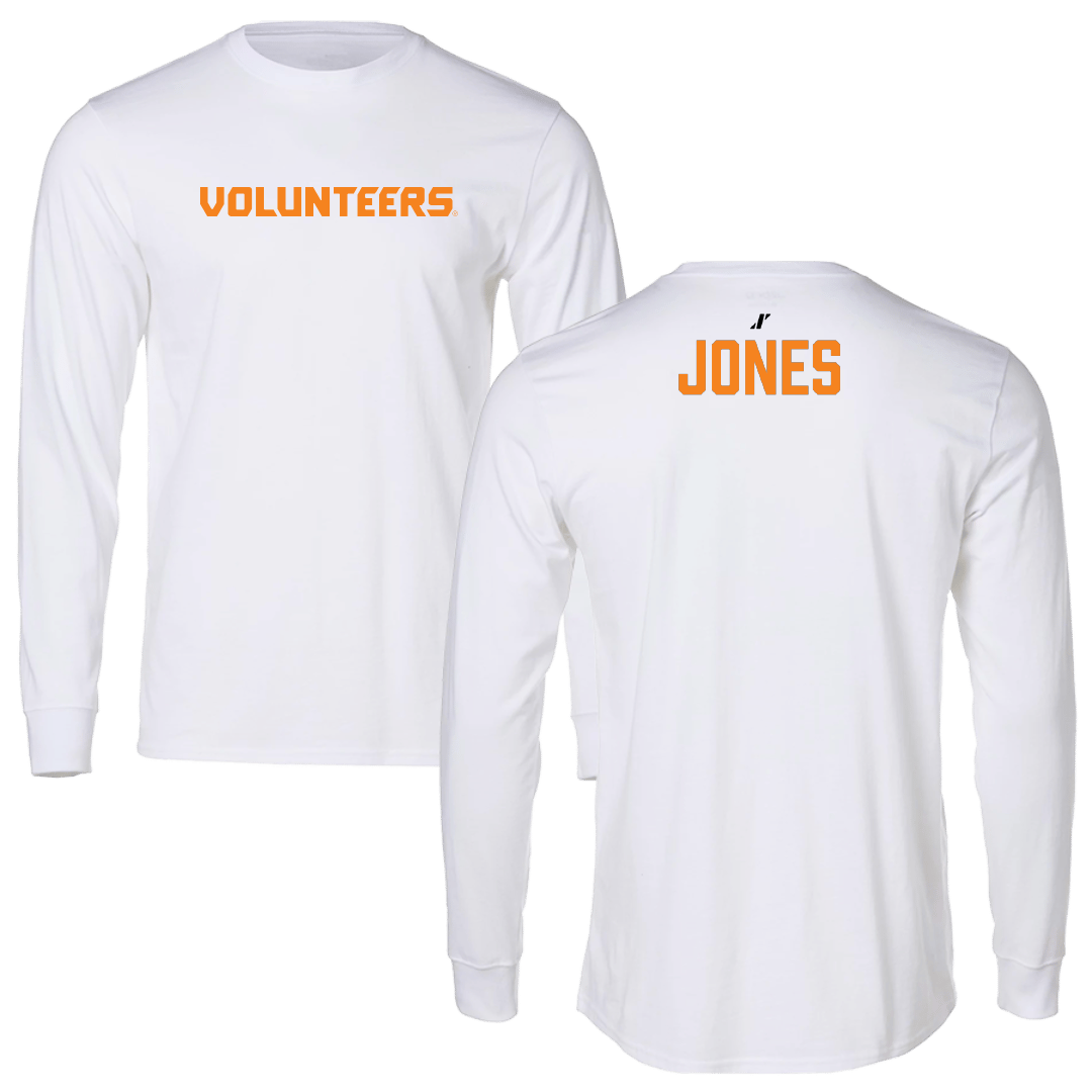 University of Tennessee TF and XC White Performance Long Sleeve - Justice Jones