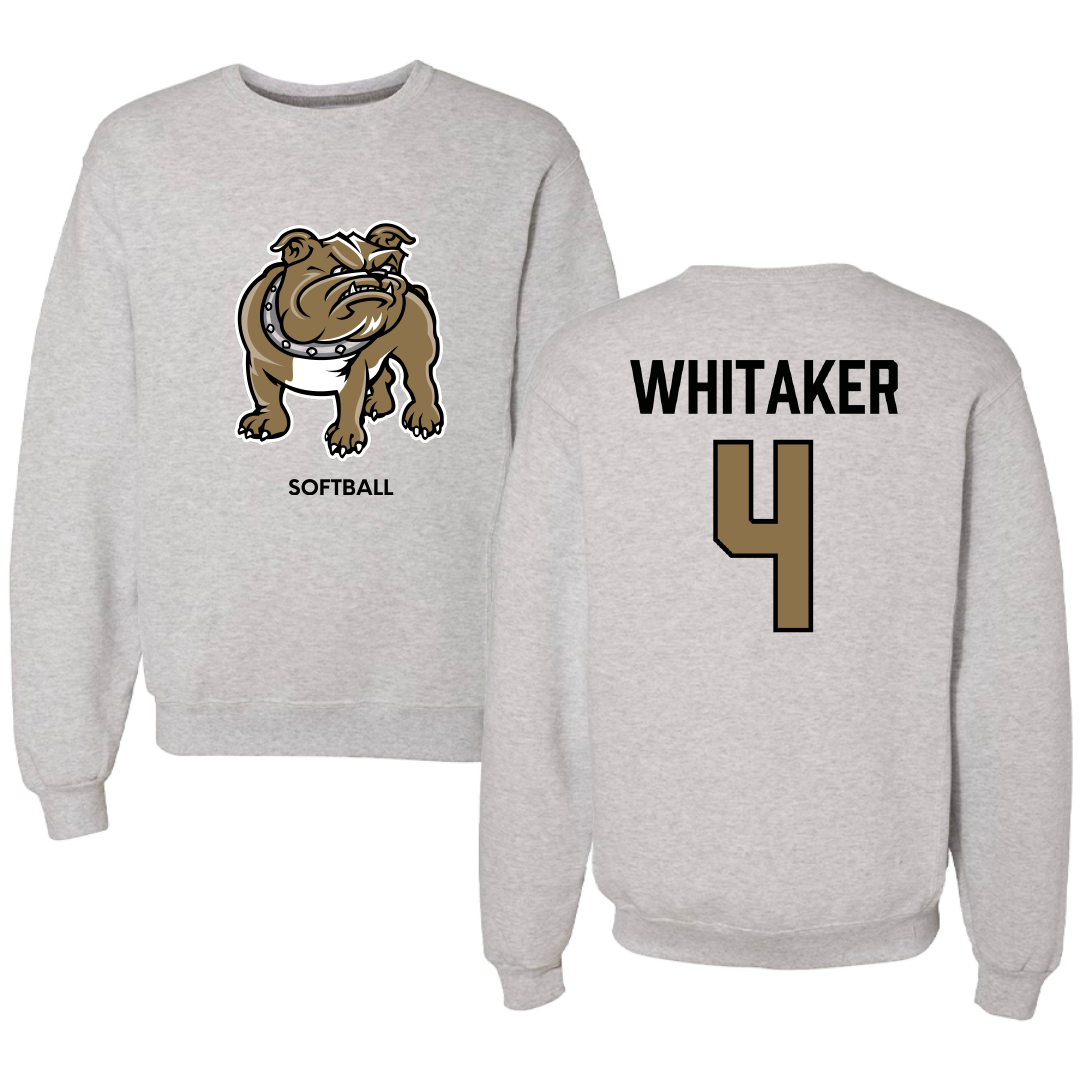 Bryant University Softball Light Gray Crewneck - #4 Keeley Whitaker