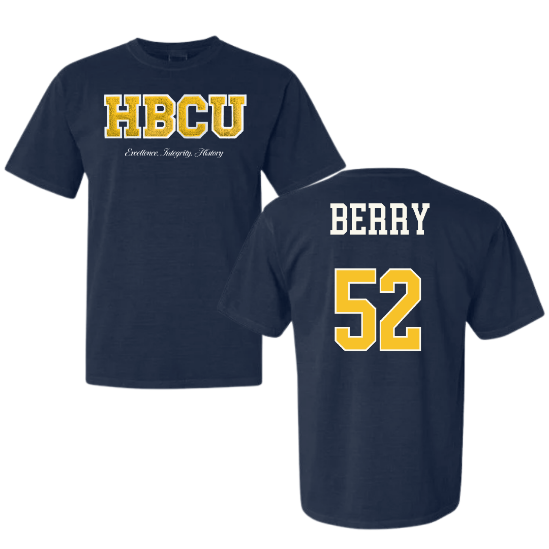 Coppin State University Softball Navy HBCU Varsity Comfort Colors Tee - #52 Sondra Berry