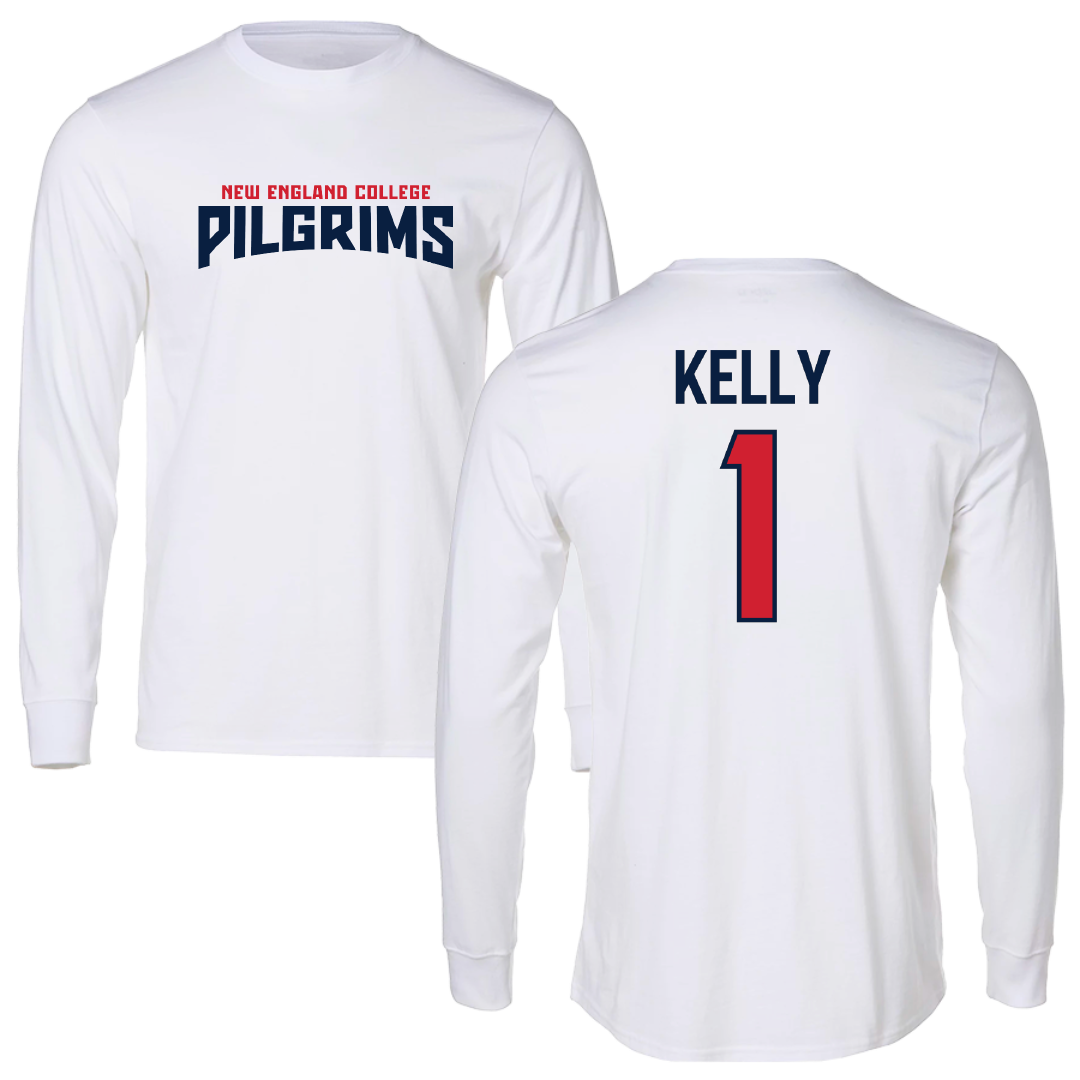 New England College Volleyball White Classic Performance Long Sleeve - #1 Tyra Kelly