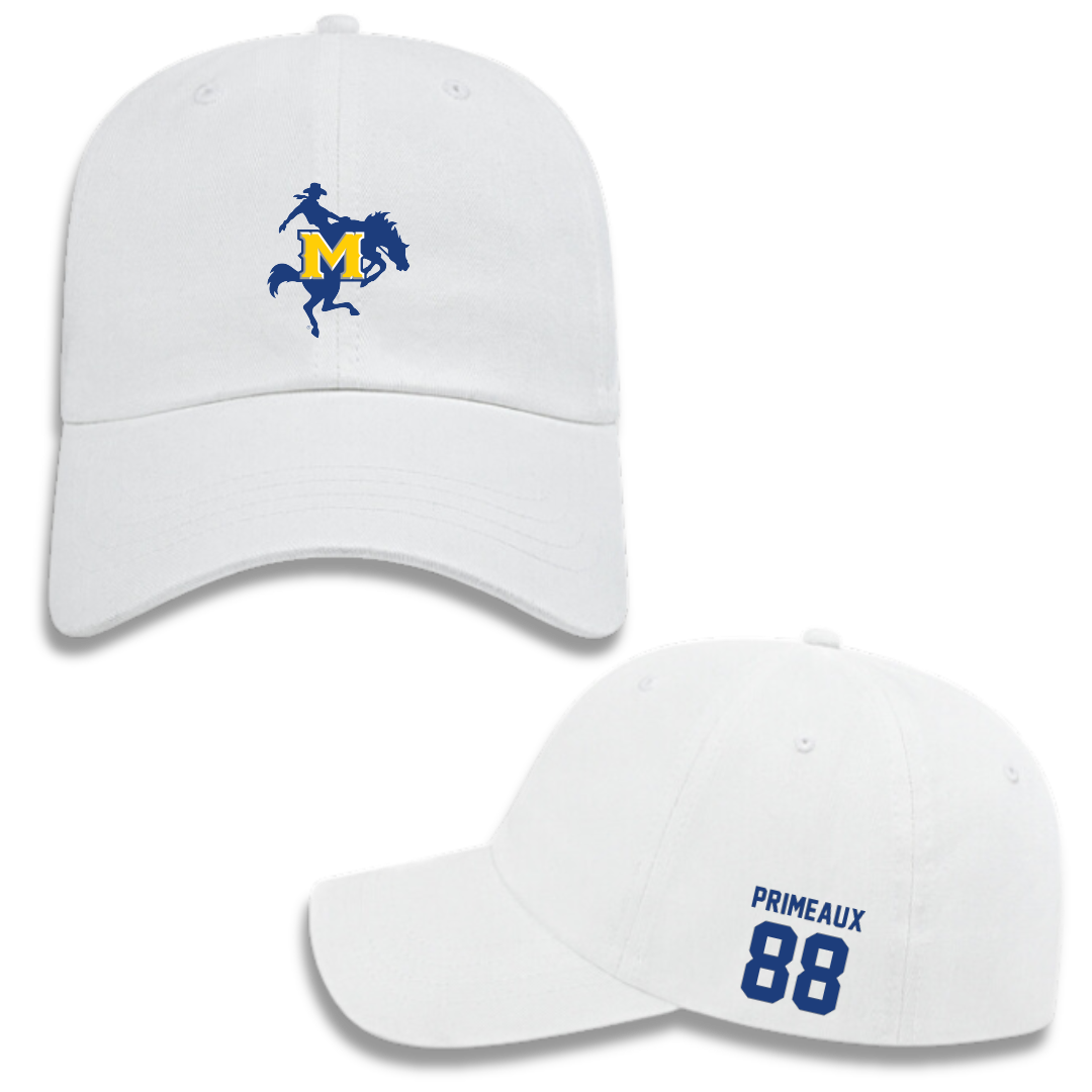 McNeese State University Baseball White Hat - #88 Parker Primeaux