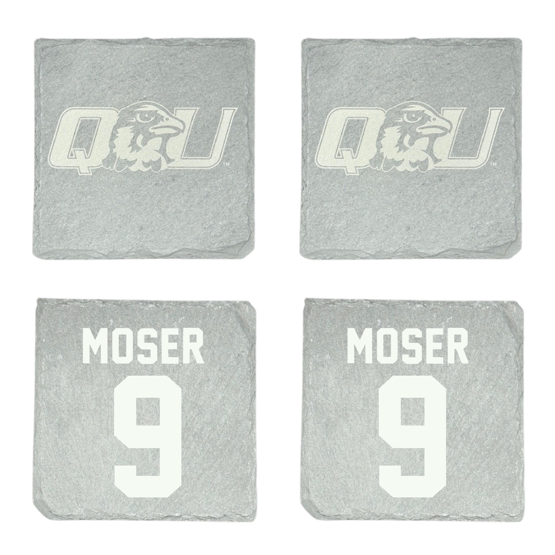 Quincy University Football Stone Coaster (4 Pack)  - #9 Hayden Moser