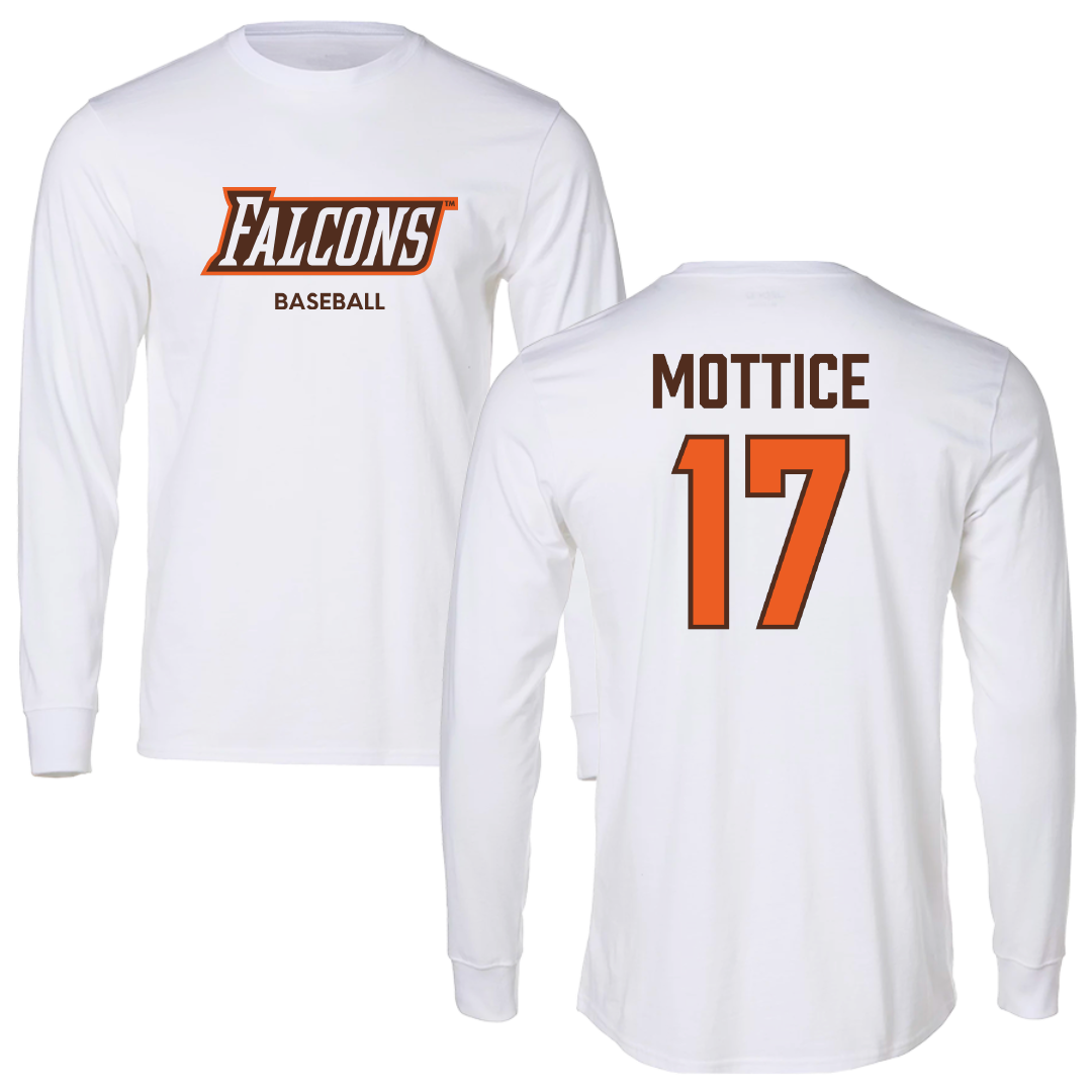 Bowling Green State University Baseball White Long Sleeve - #17 Carter Mottice