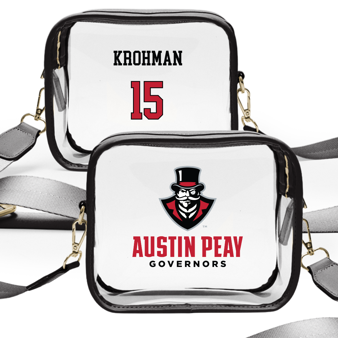 Austin Peay State University Softball Black Clear Stadium Bag - #15 Macy Krohman