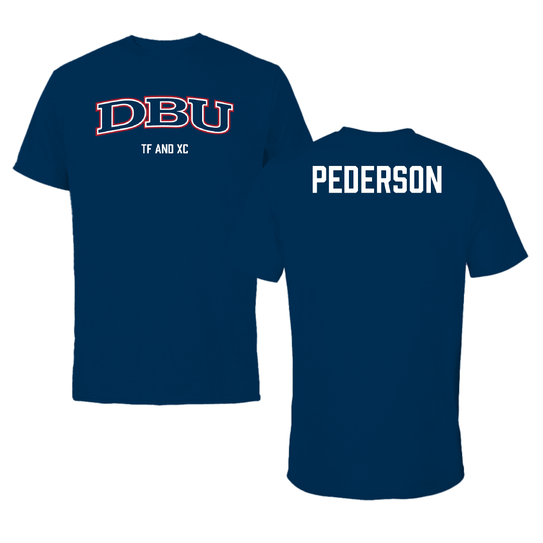 Dallas Baptist University TF and XC Navy Performance Tee - Maddox Pederson