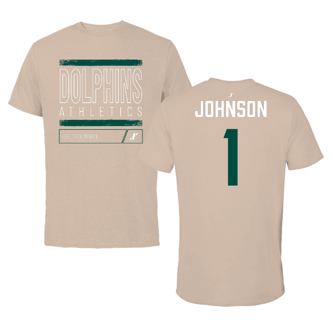 Jacksonville University Softball Tan Dominate Tee - #1 Karson Johnson