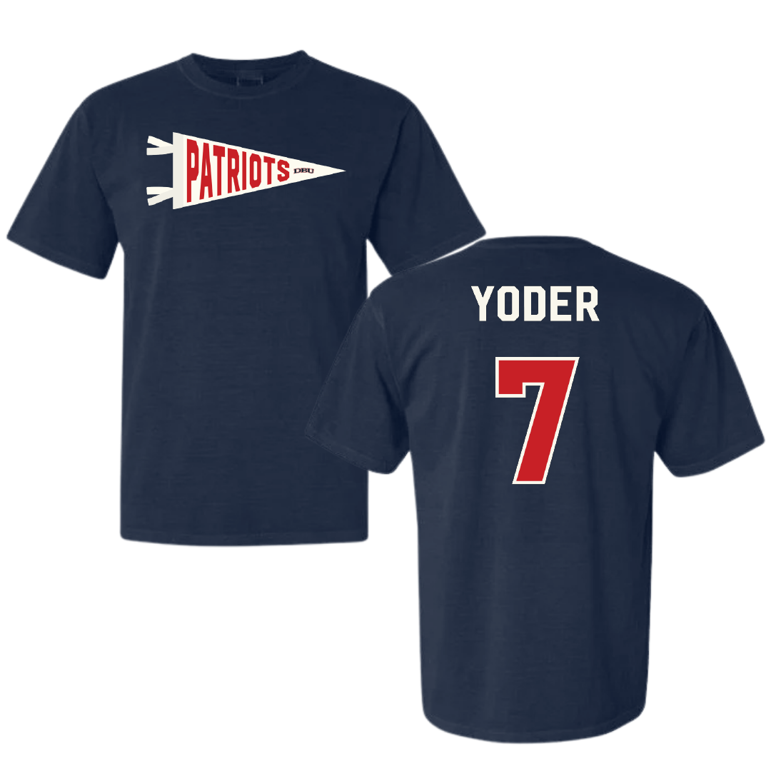 Dallas Baptist University STUNT Navy Pennant Comfort Colors Tee - #7 Makayla Yoder