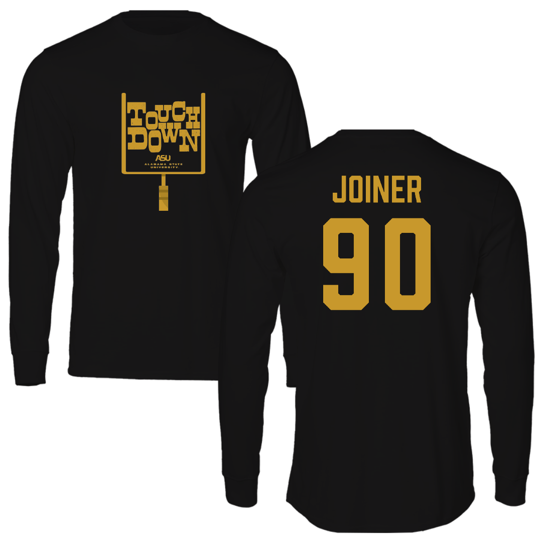 Alabama State University Football Black Touchdown Performance Long Sleeve - #90 Michael Joiner