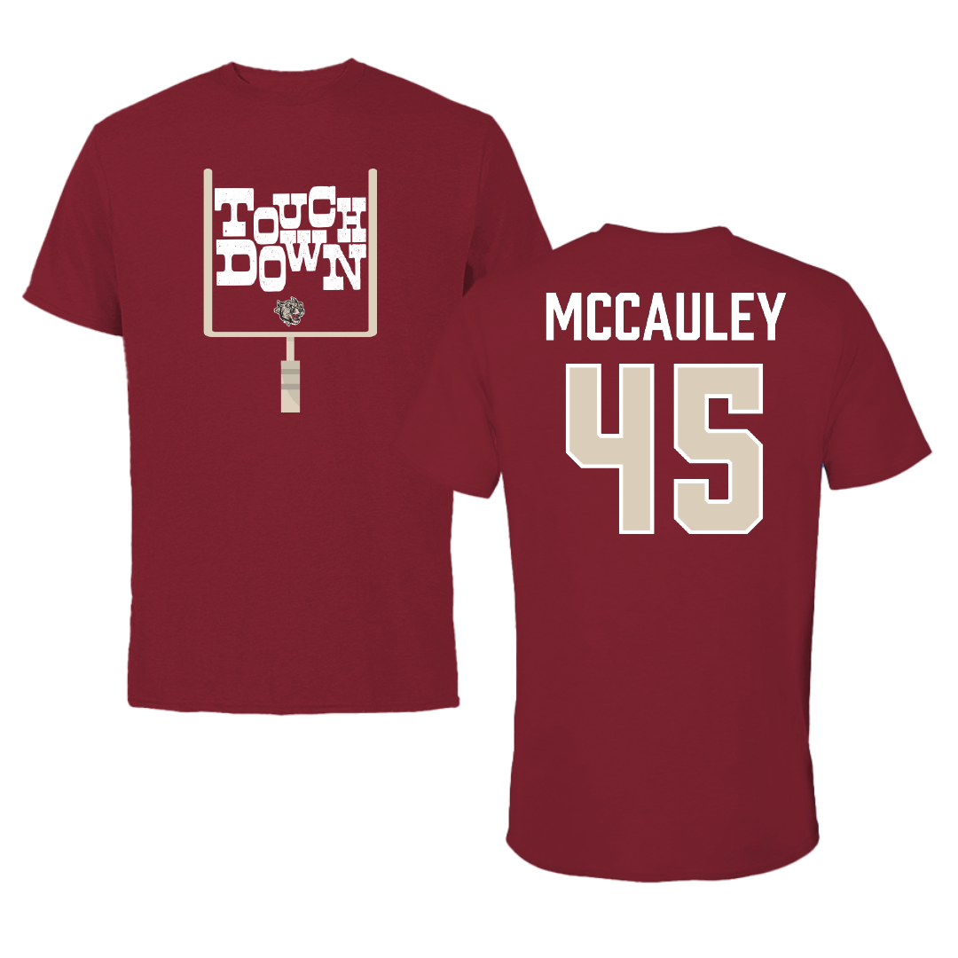 Lafayette College Football Cardinal Touchdown Tee - #45 Declan McCauley