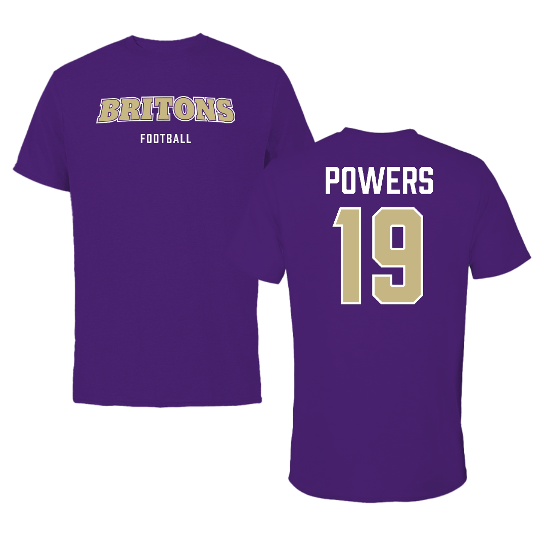 Albion College Football Purple Tee - #19 Christian Powers