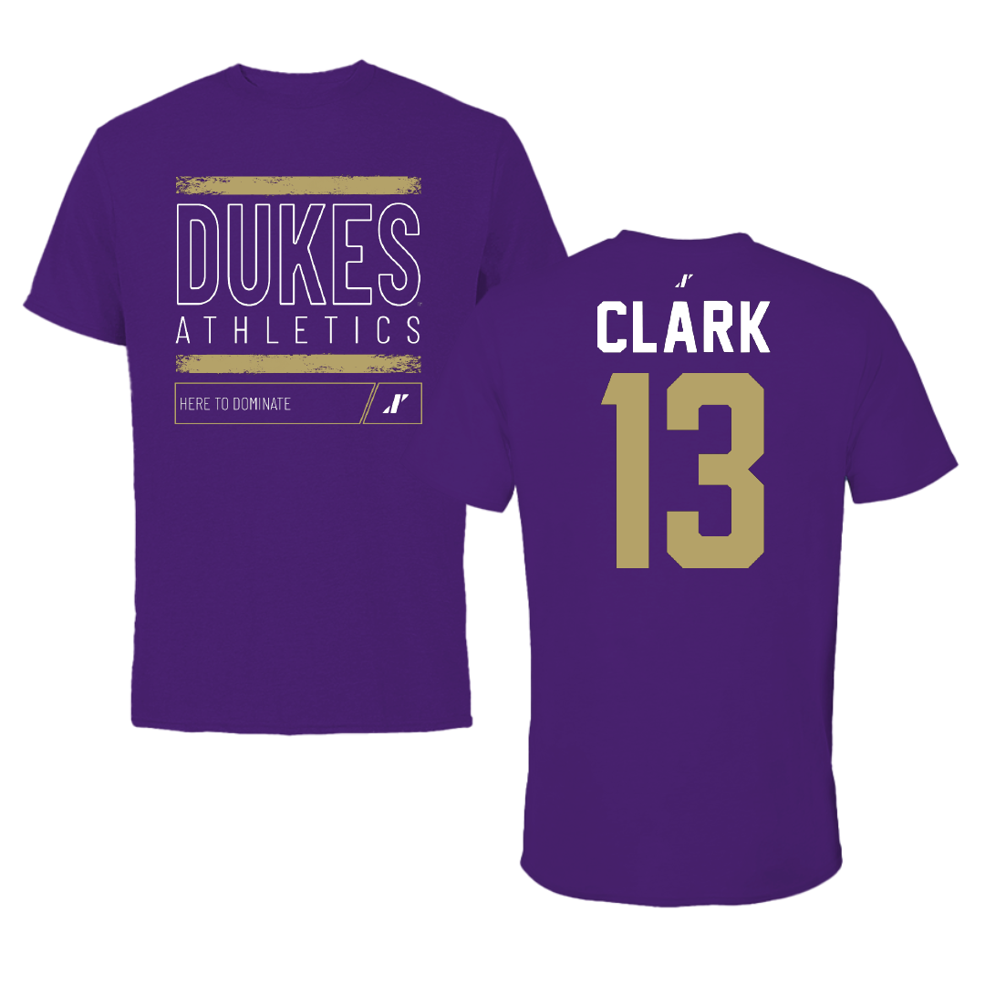 James Madison University Lacrosse Purple Dominate Performance Tee - #13 Maggie Clark
