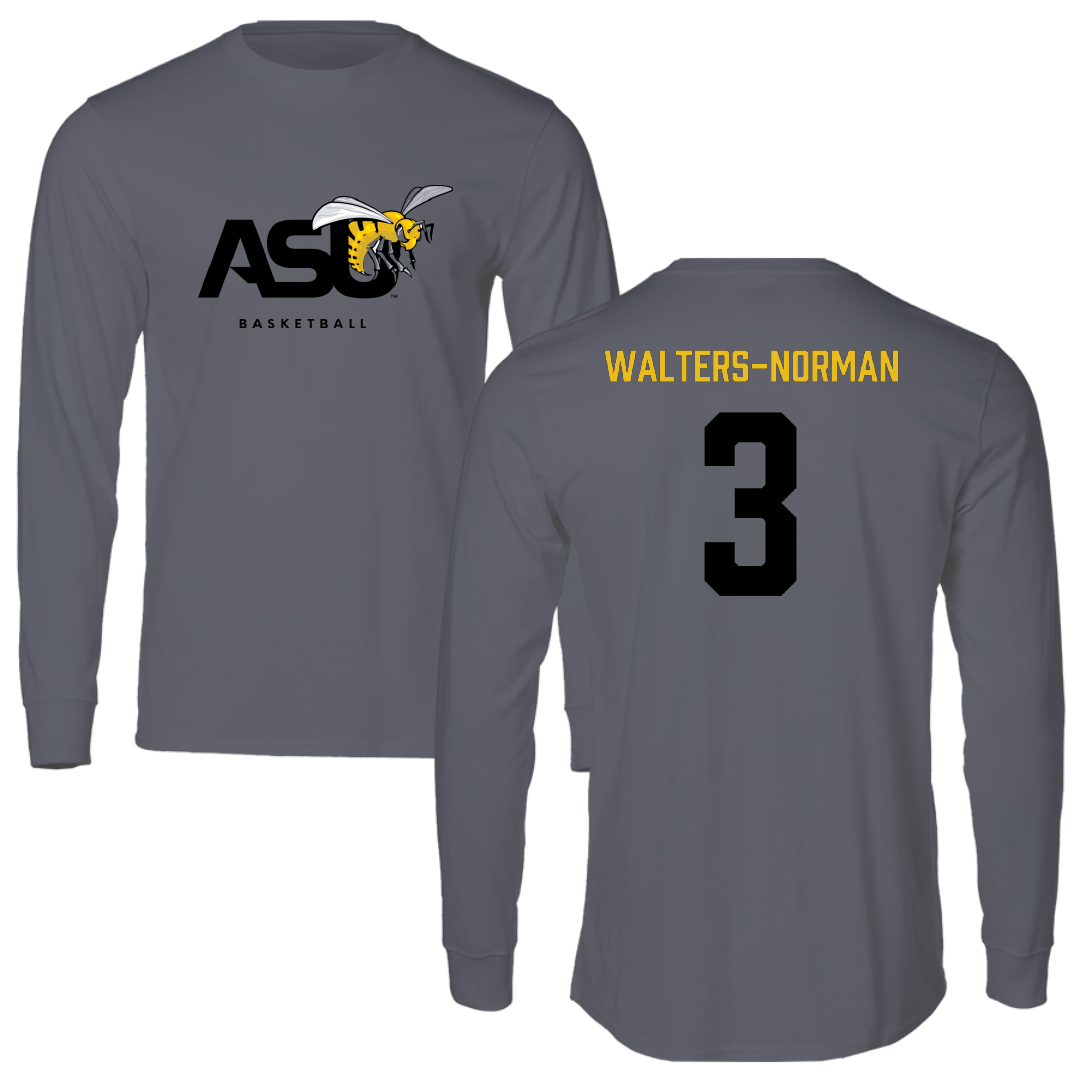 Alabama State University Basketball (W) Dark Gray Long Sleeve - #3 Takya Walters-Norman