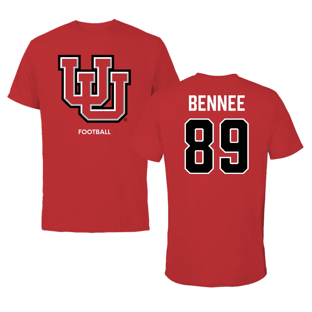 University of Utah Football Red Performance Tee - #89 Noah Bennee