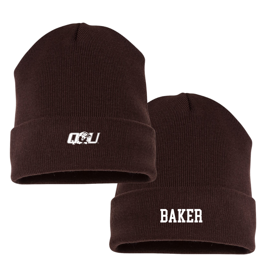Quincy University TF and XC Brown Beanie - Jerron Baker