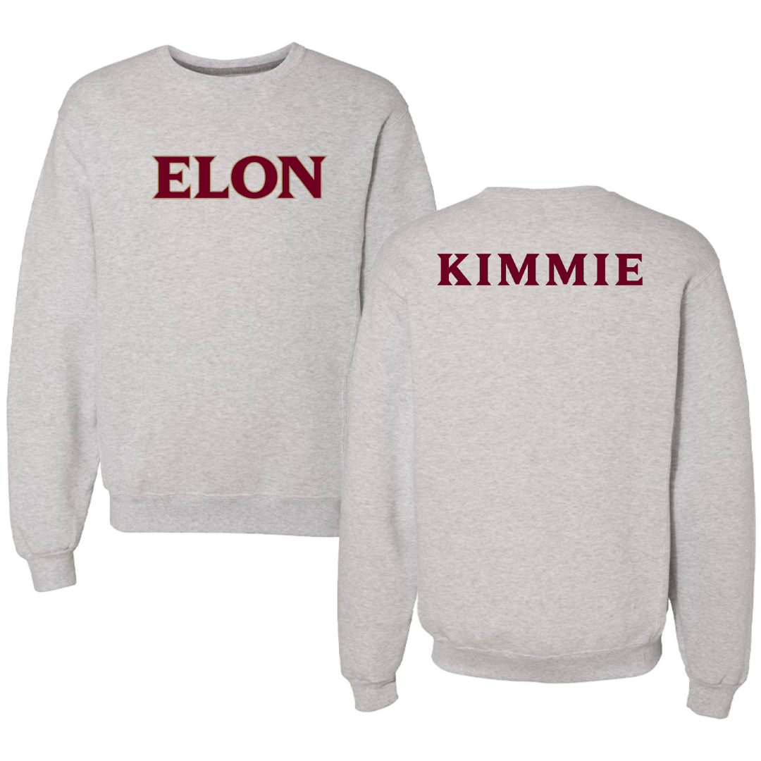Elon University TF and XC Light Gray Crewneck - Nevaeh Kimmie