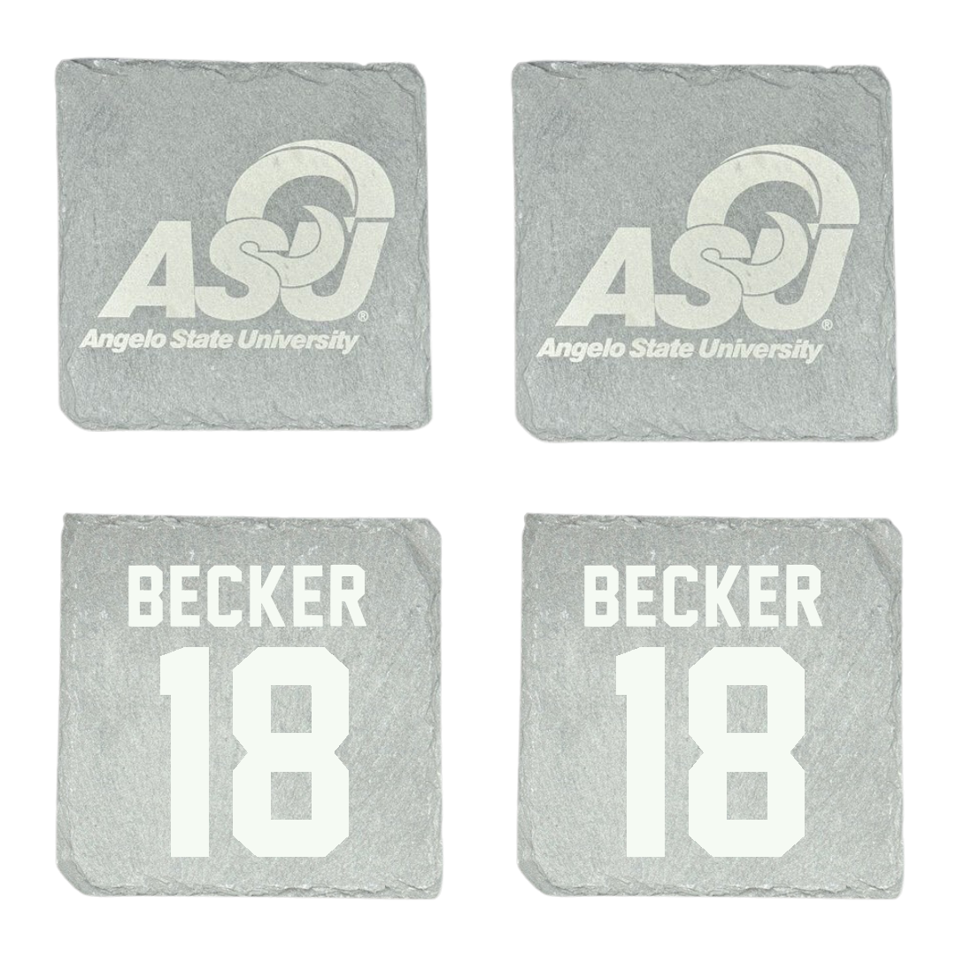Angelo State University Baseball Stone Coaster (4 Pack)  - #18 Chase Becker