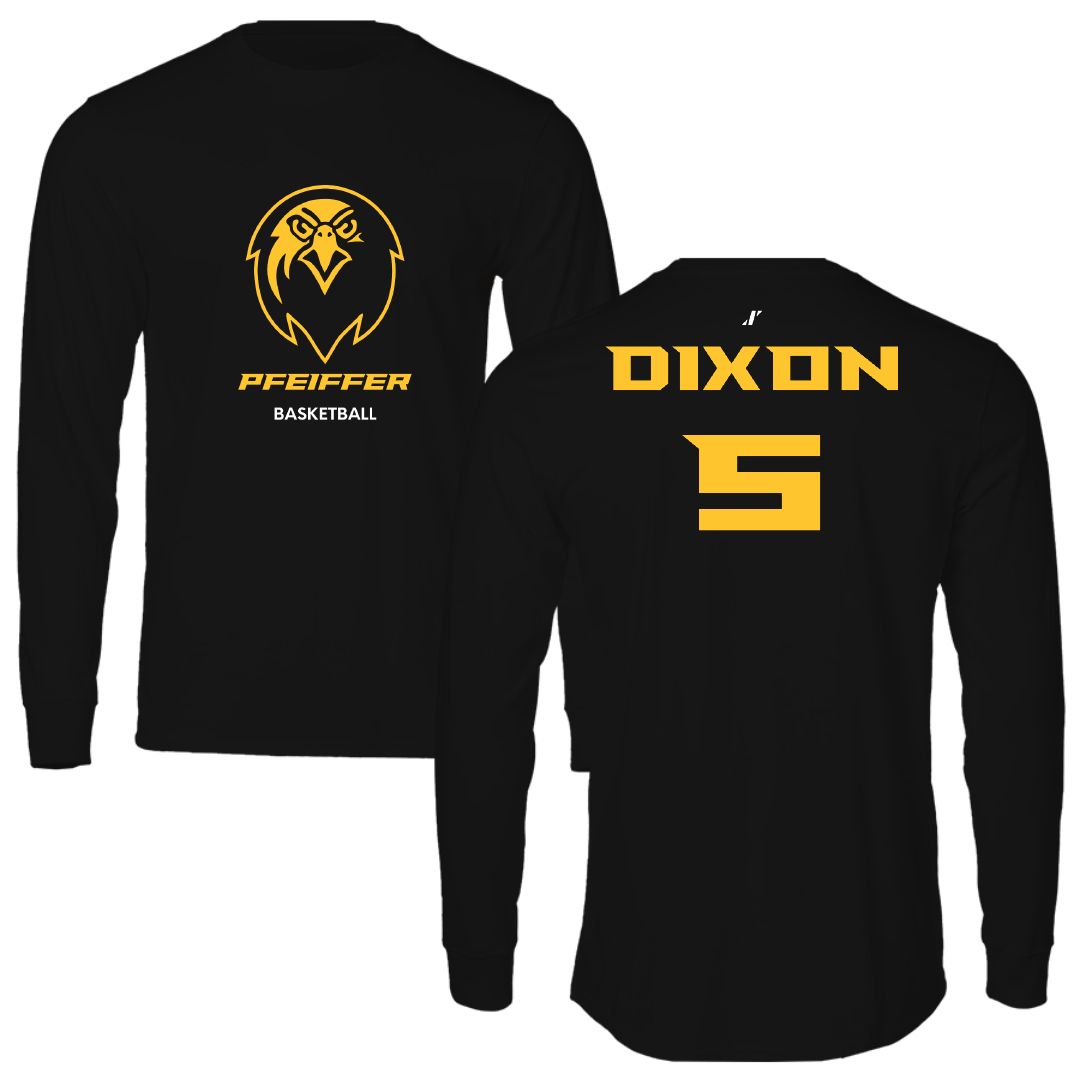 Pfeiffer University Basketball (M) Black Performance Long Sleeve - #5 Quan Dixon