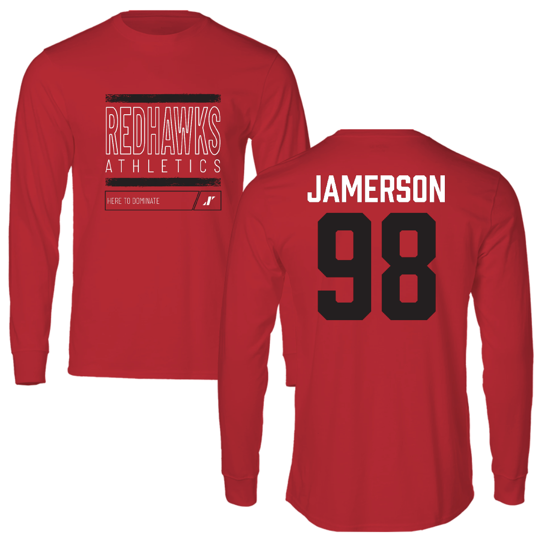 Southeast Missouri State University Football Red Dominate Performance Long Sleeve - #98 Michael Jamerson