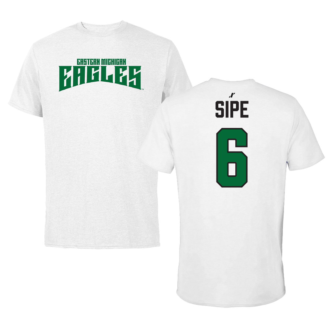 Eastern Michigan University Volleyball White Classic Tee - #6 Madelyn Sipe