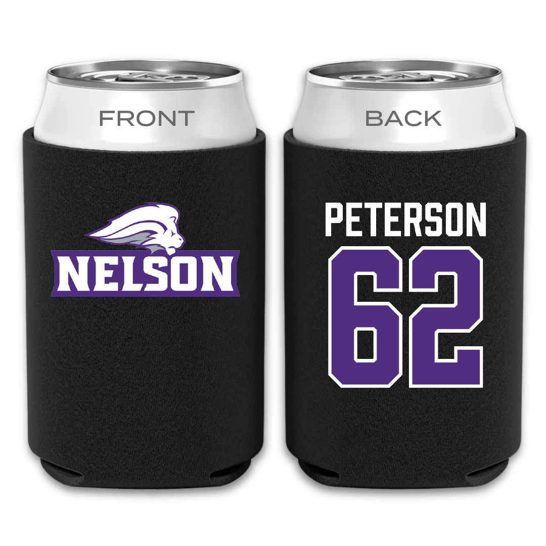 Nelson University Baseball Black Can Cooler - #62 Jayden Peterson
