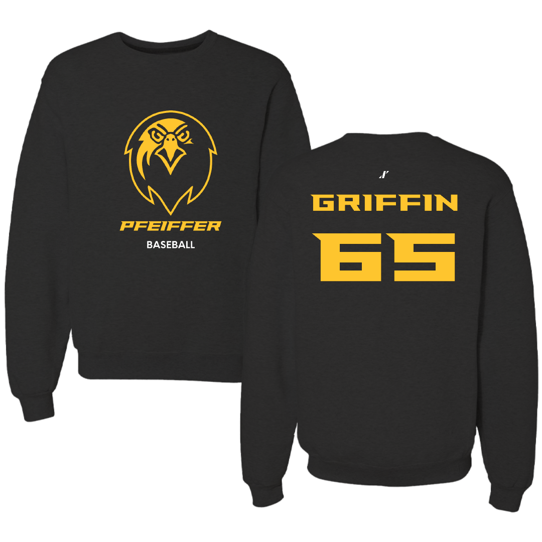 Pfeiffer University Baseball Black Crewneck - #65 Conner Griffin