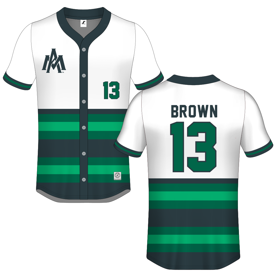 University of Arkansas-Monticello White Button-Down Jersey - #13 Walker Brown