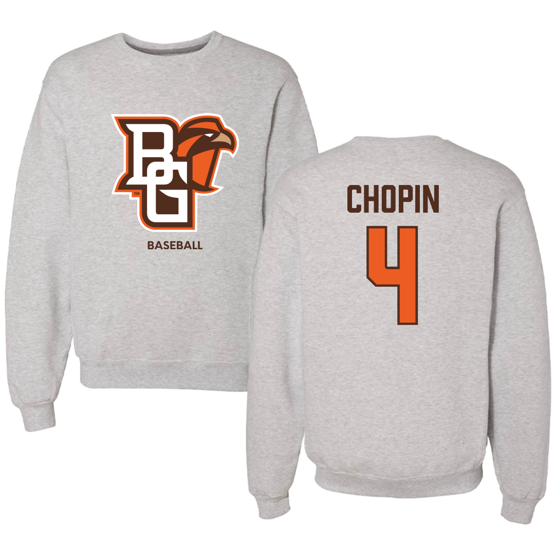 Bowling Green State University Baseball Light Gray Crewneck - #4 Chase Chopin