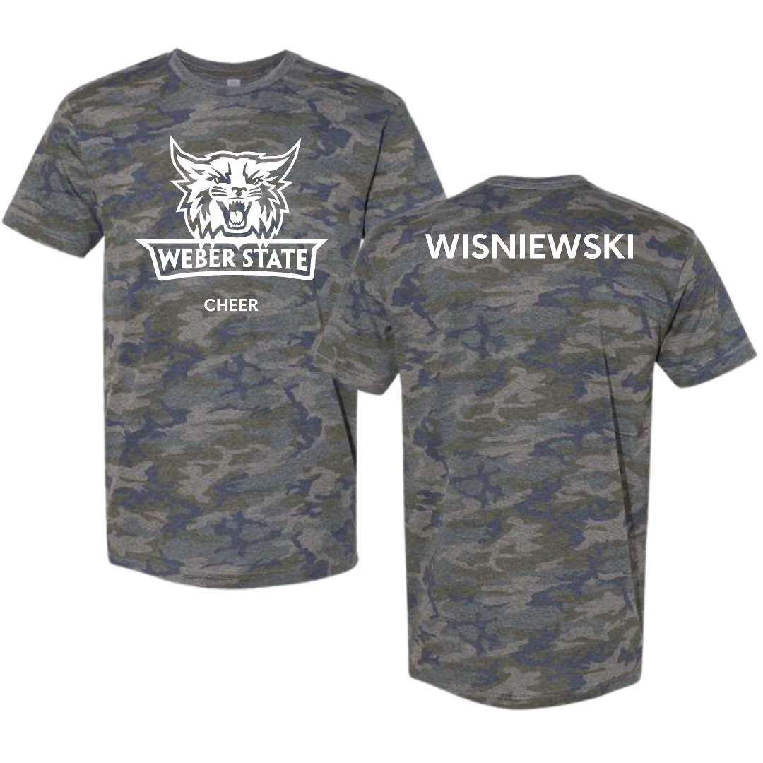Weber State University Cheer Vintage Camo Tee - Sara Wisniewski