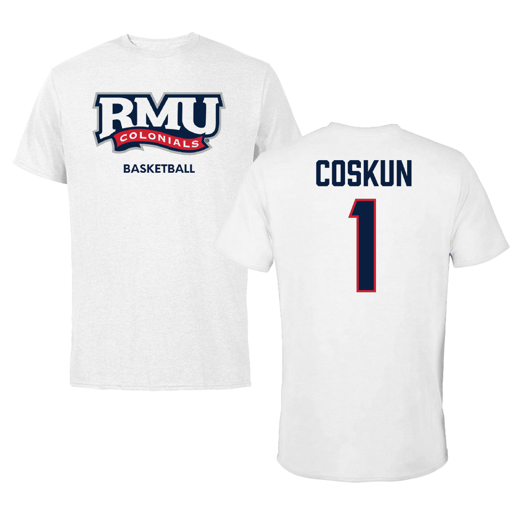 Robert Morris University Basketball (W) White Tee - #1 Tuana Coskun