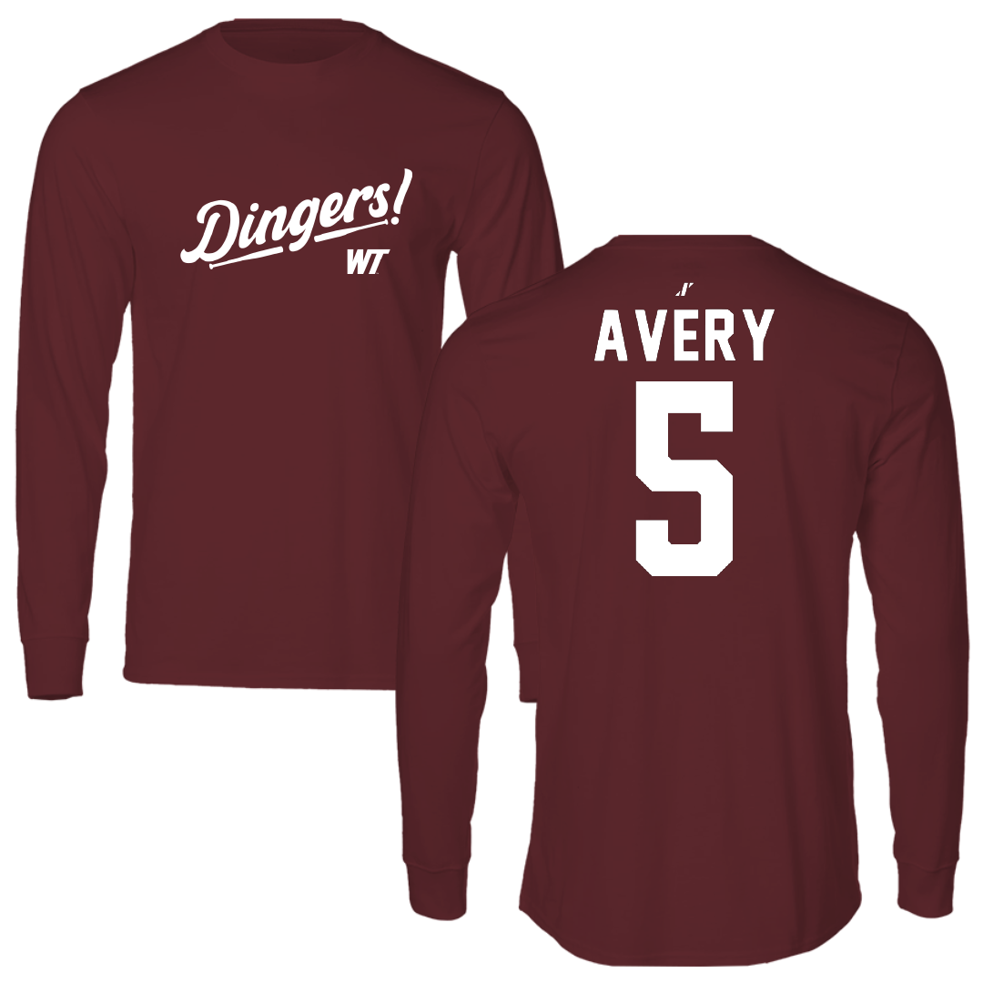 West Texas A&M University Softball Maroon Dingers Performance Long Sleeve - #5 Kiley Avery