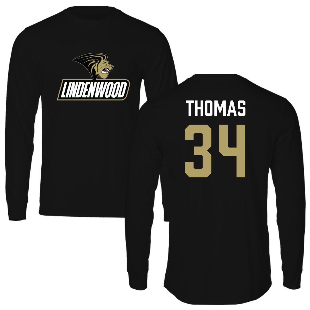 Lindenwood University Football Black Long Sleeve - #34 Owen Thomas