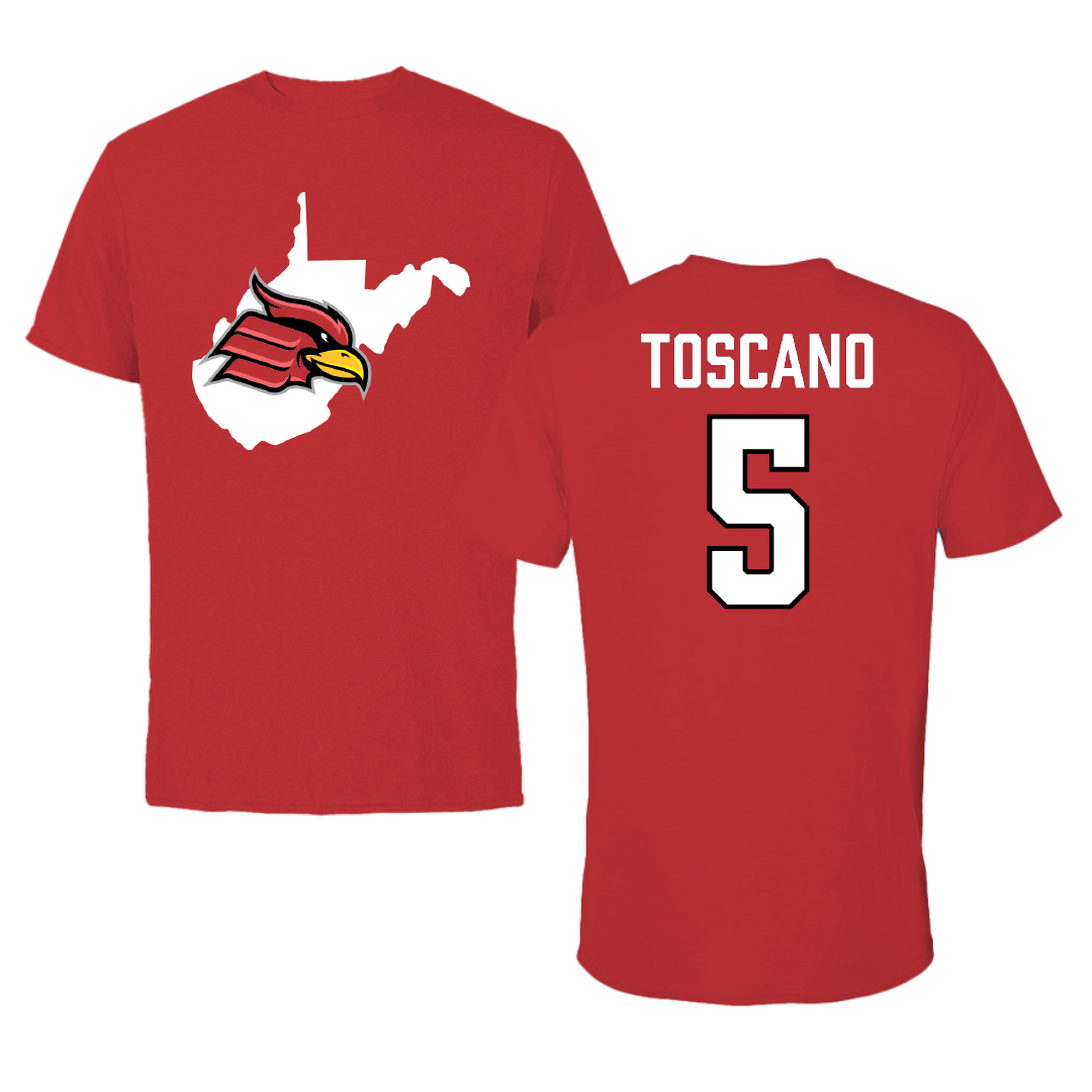 Wheeling University Basketball (W) Red State Tee - #5 Sophia Toscano
