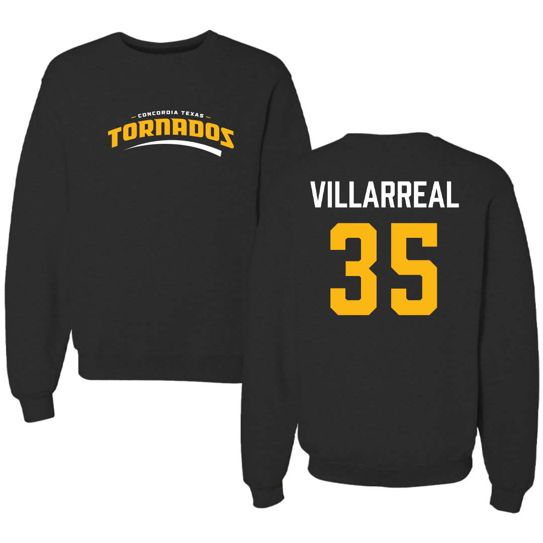 Concordia University (Texas) Baseball Black Crewneck - #35 Robert Villarreal