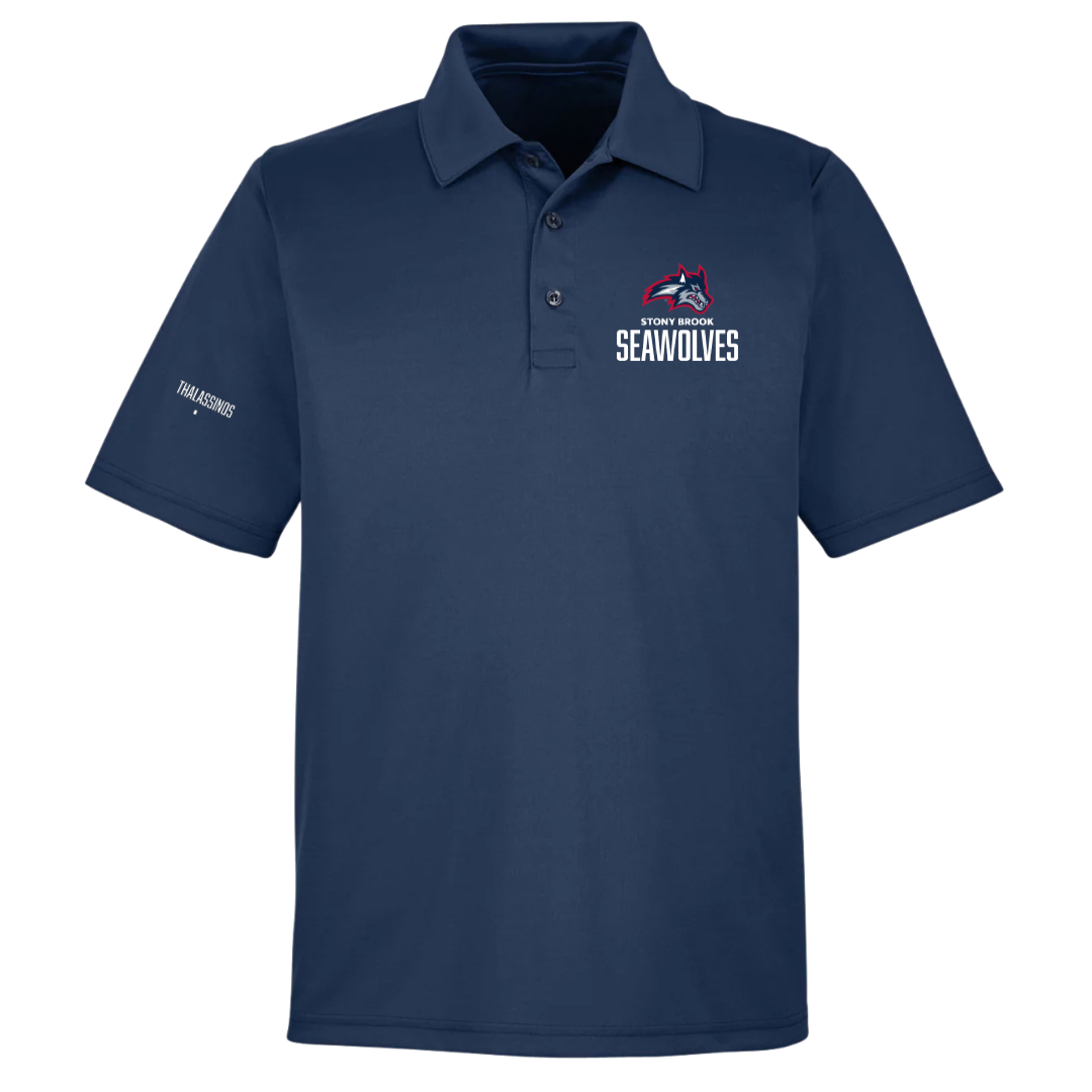Stony Brook University Softball Navy Polo - #1 Marissa Thalassinos