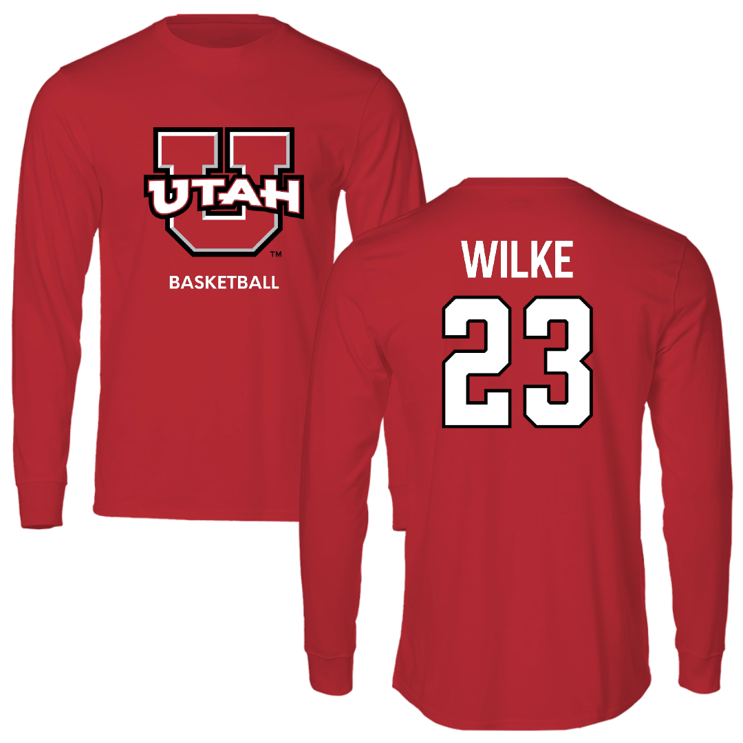 University of Utah Basketball (W) Red Utes Performance Long Sleeve - #23 Maty Wilke