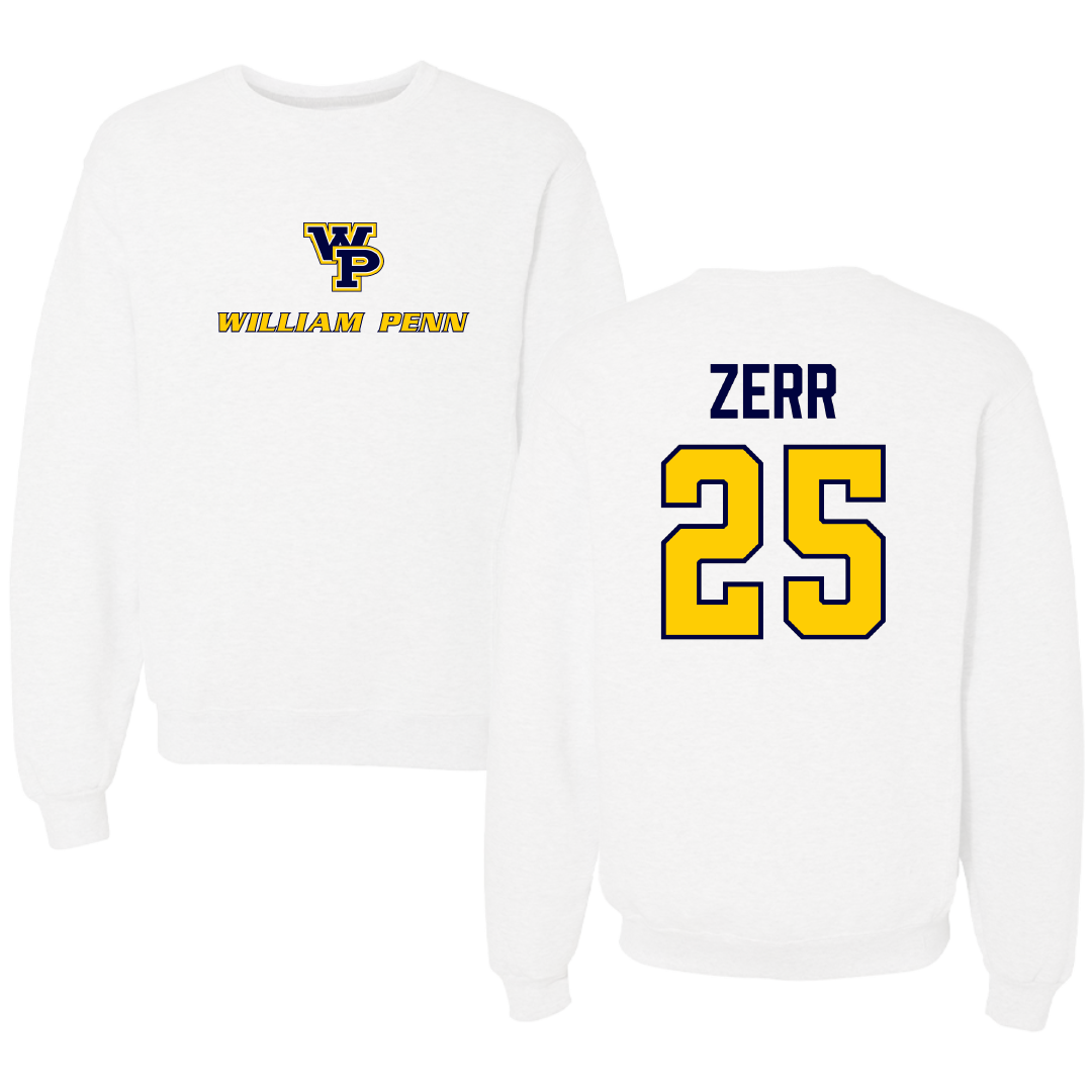 William Penn University Volleyball (M) White Crewneck - #25 Bryson Zerr
