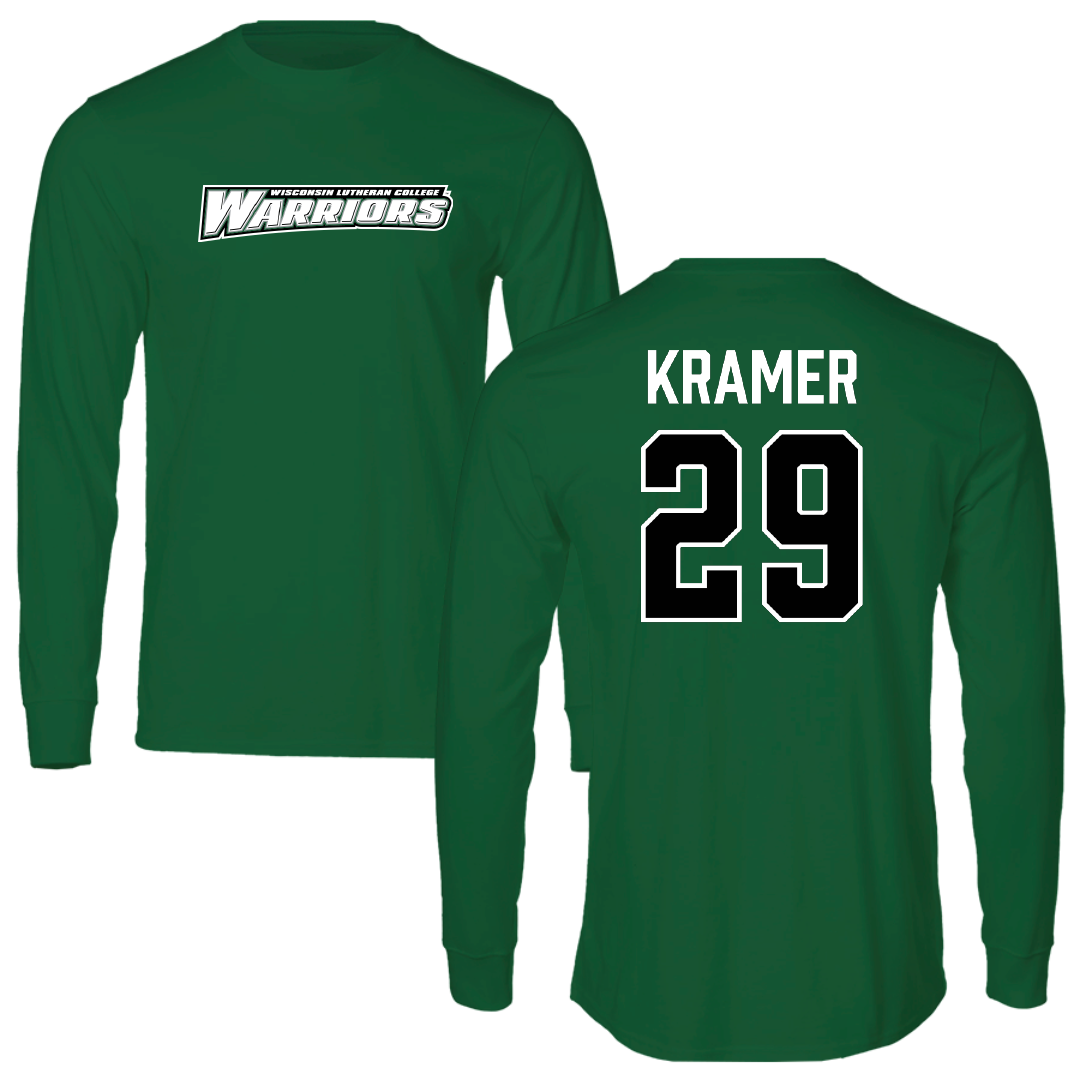 Wisconsin Lutheran College Baseball Green Long Sleeve - #29 Malachi Kramer