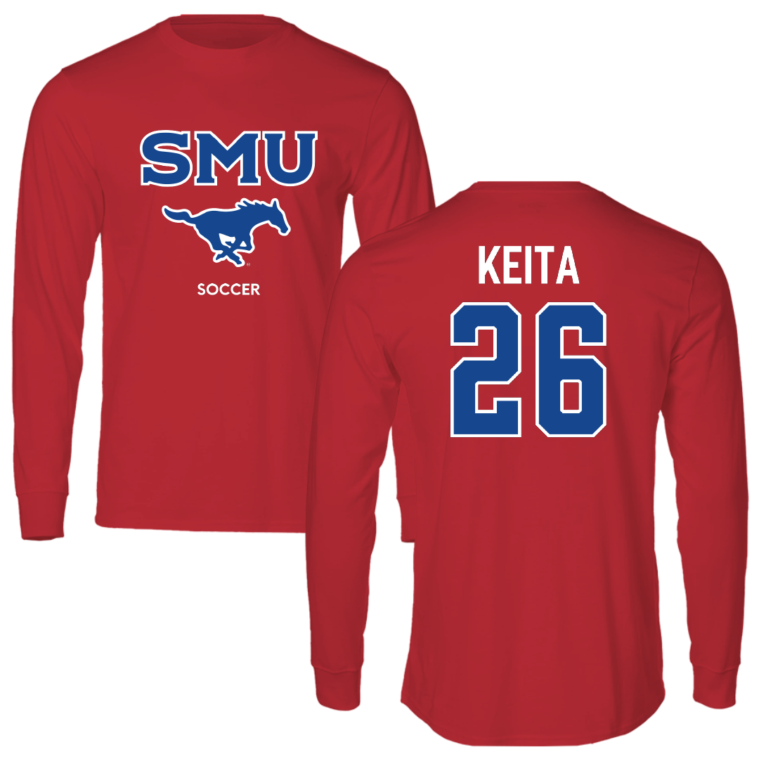 Southern Methodist University Soccer (M) Red Long Sleeve - #26 Ibrahim Keita