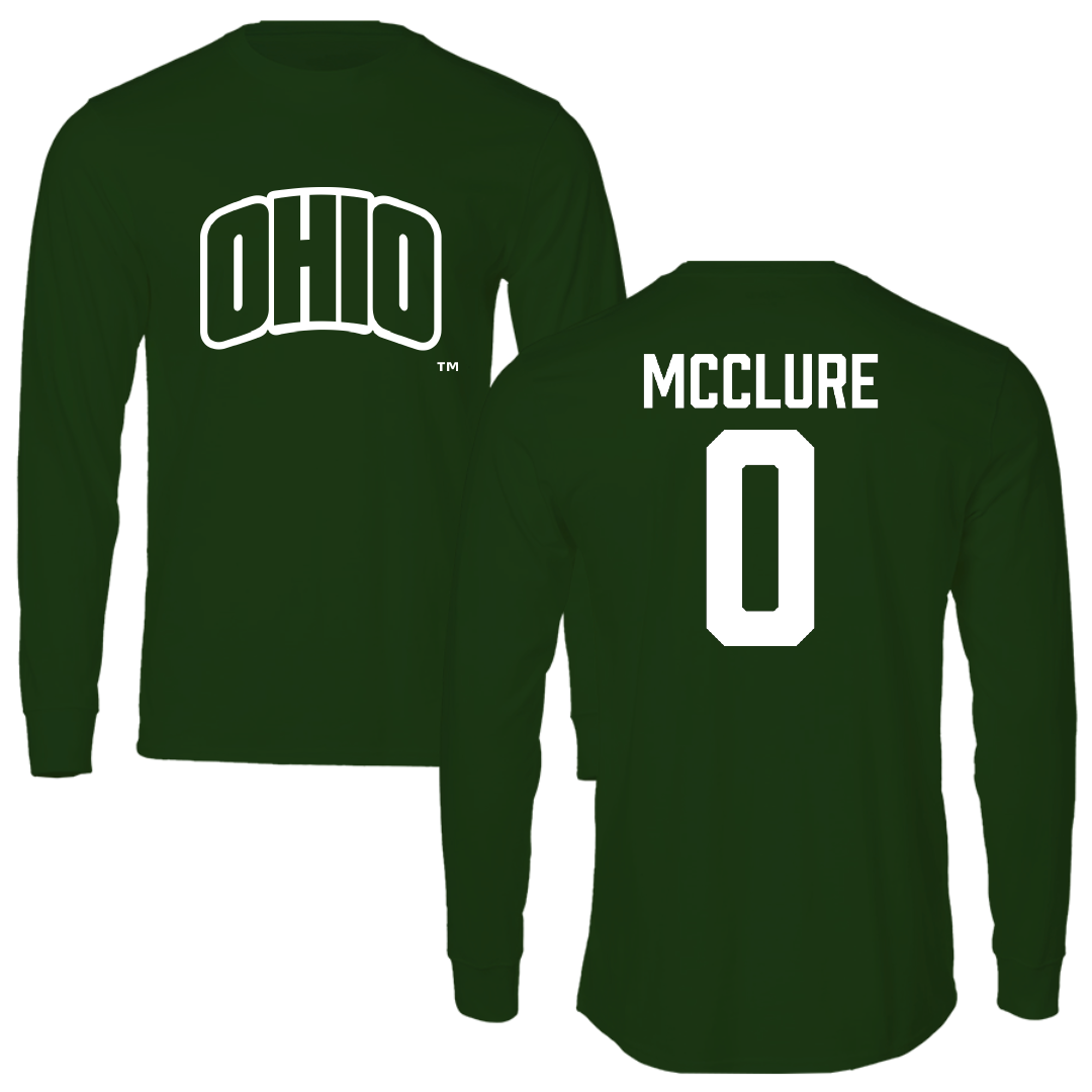 Ohio University Basketball Forest Green Performance Long Sleeve - #0 Jaya  Mcclure