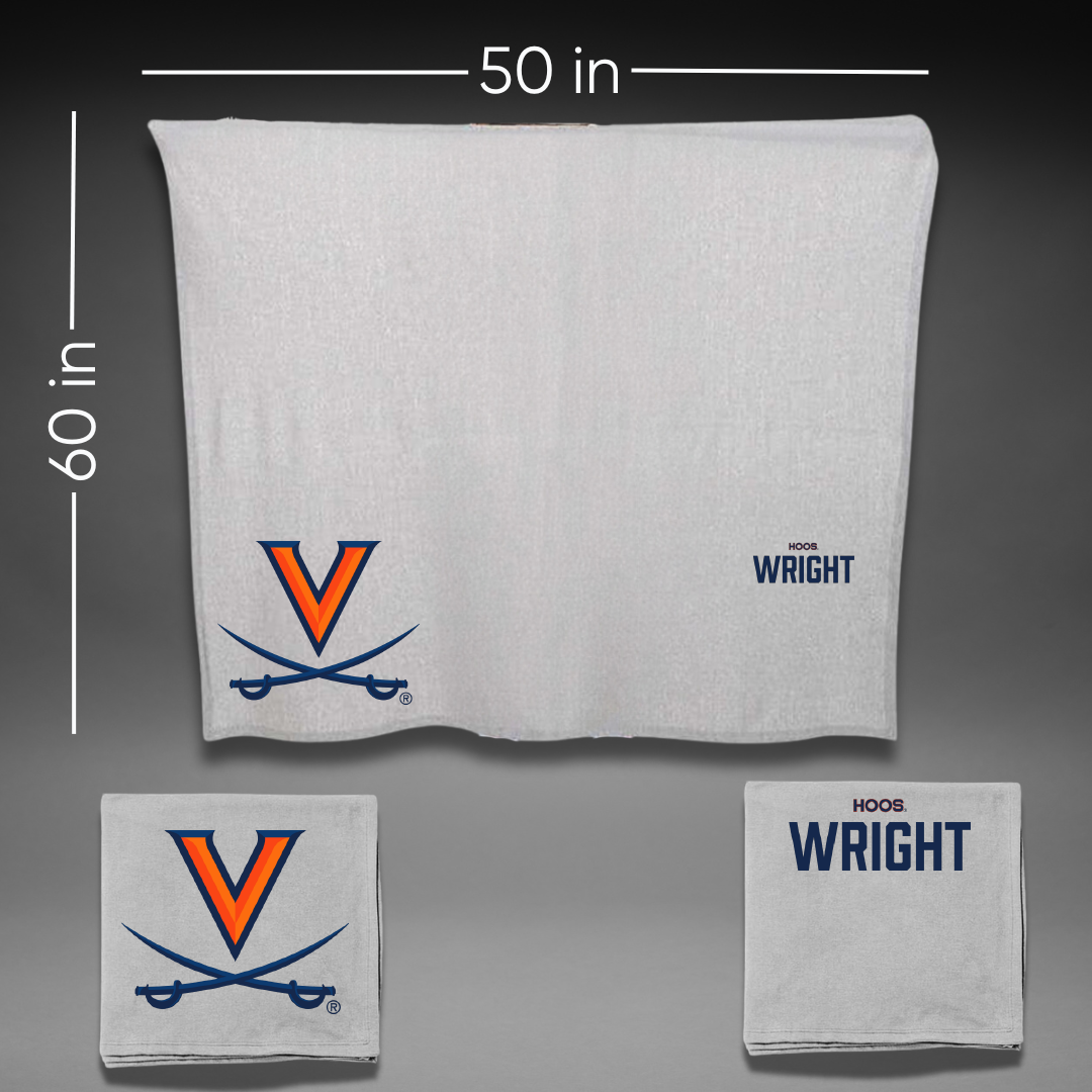 University of Virginia Swimming & Diving Gray Blanket - Dillon Wright